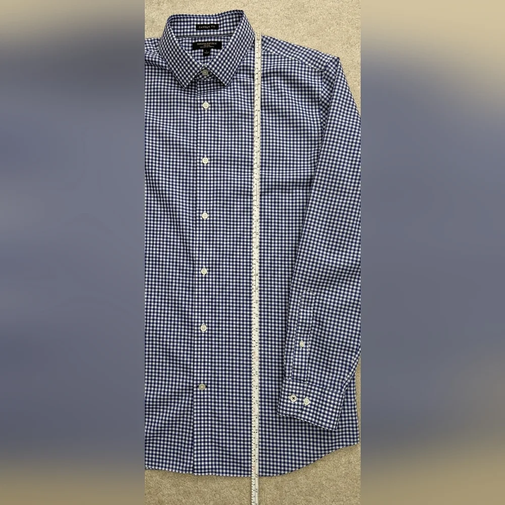 Banana Republic non-iron dress shirt large blue white